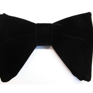 Black Velvet Butterfly Bow Tie Tom Ford Inspired Black Tear Drop Long Pretied Bow Tie With Matching Pocket Square Handkerchief