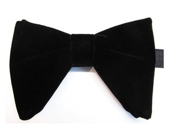 Black Velvet Butterfly Bow Tie Tom Ford Inspired Black Tear Drop Long Pretied Bow Tie With Matching Pocket Square Handkerchief