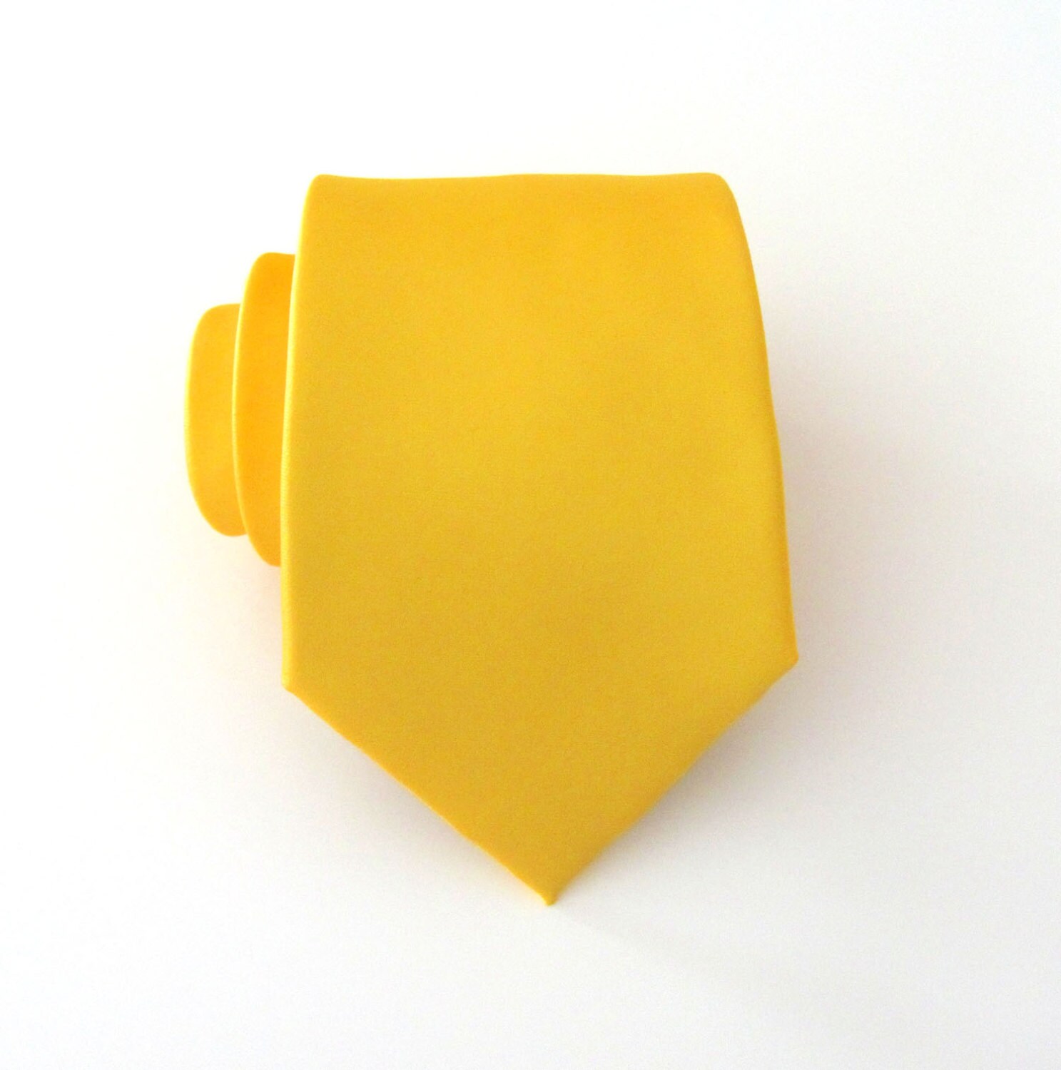 Yellow Tie With Matching Pocket Square Set Poppy Yellow Mens