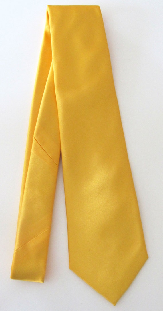 Yellow Tie With Matching Pocket Square Set Poppy Yellow Mens