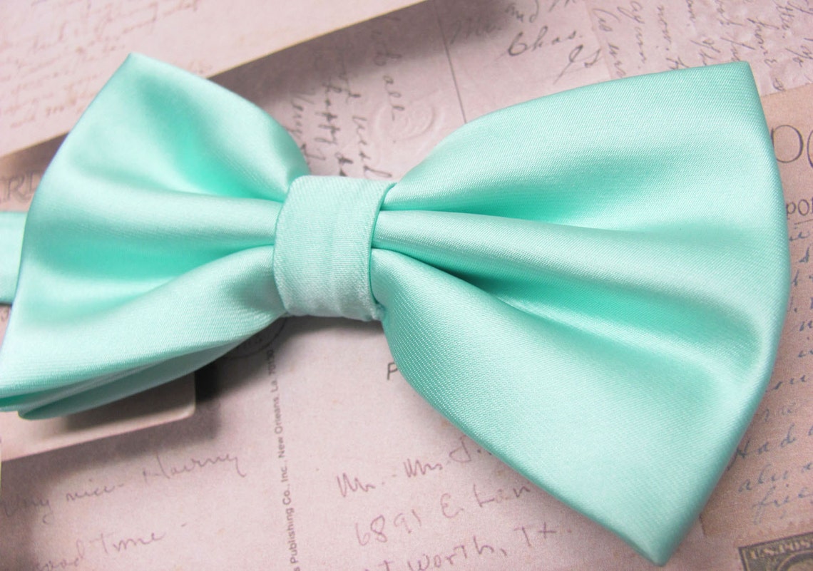 Mens Bowtie. Mint Ties. Pastel Mint Green Bowtie With Matching Etsy