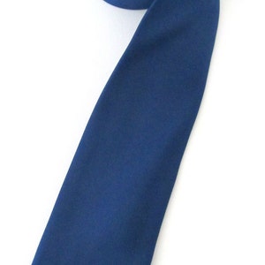 Skinny Tie Dark Blue Skinny Necktie With Matching Pocket Square Handkerchief Option image 2