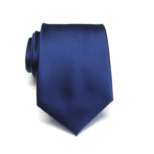 Mens Necktie Cobalt Blue Tie With Matching Pocket Square Option