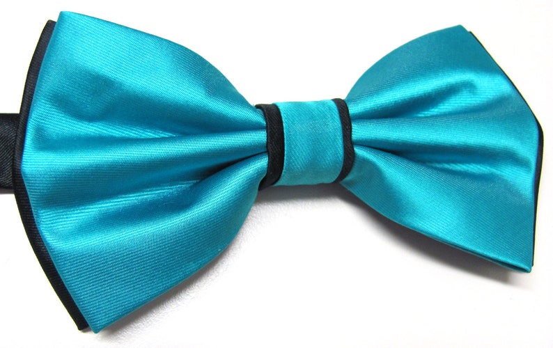 Mens Bow Ties. Turquoise Black Bow Tie. Wedding Bow Ties Teal | Etsy