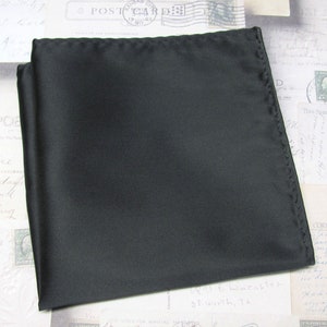 Pocket Square Solid Black Hanky Handkerchief