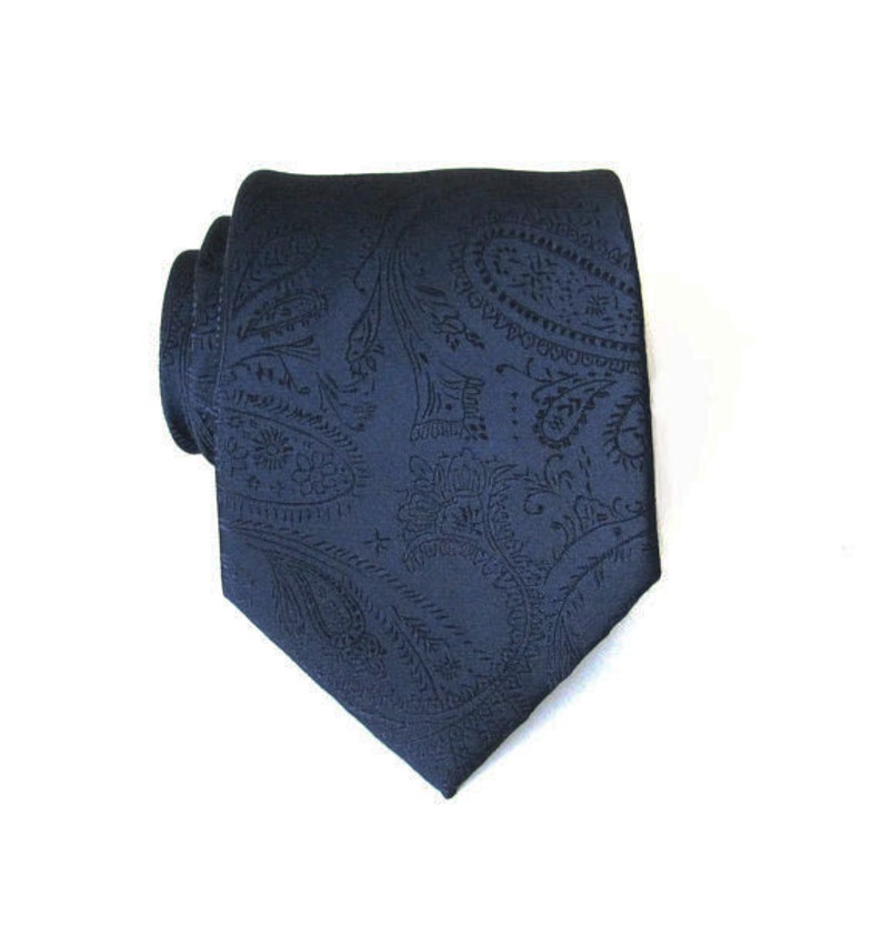 Blue Tie. Mens Tie. Dark Navy Blue Paisley Mens Necktie - Etsy