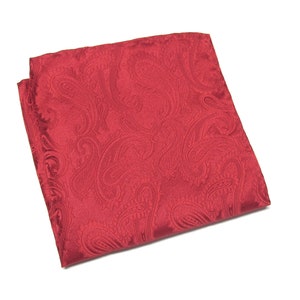 Pocket Square Red Paisley Hanky Handkerchief