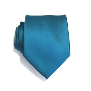 Teal Mens Tie With Matching Pocket Square Teal Silk Necktie Matching Handkerchief Option