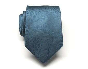 thumbnail image 2 of Men's Paisley Skinny Tie & Pocket Square Set – 2.75" Width – Classic Length – Microfiber – Prom/Wedding 2 of 6