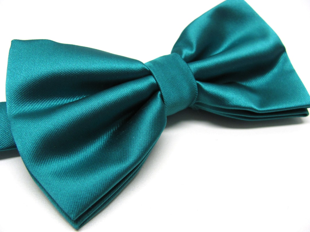 Mens Bowtie. Teal Green Bowties. Peacock Green Bow Tie With Matching ...