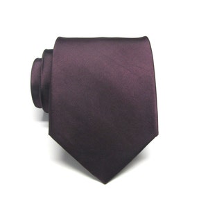 Dark Wine Mens Ties. Maroon Wine Burgundy Necktie With Matching Pocket Square Handkerchief Option