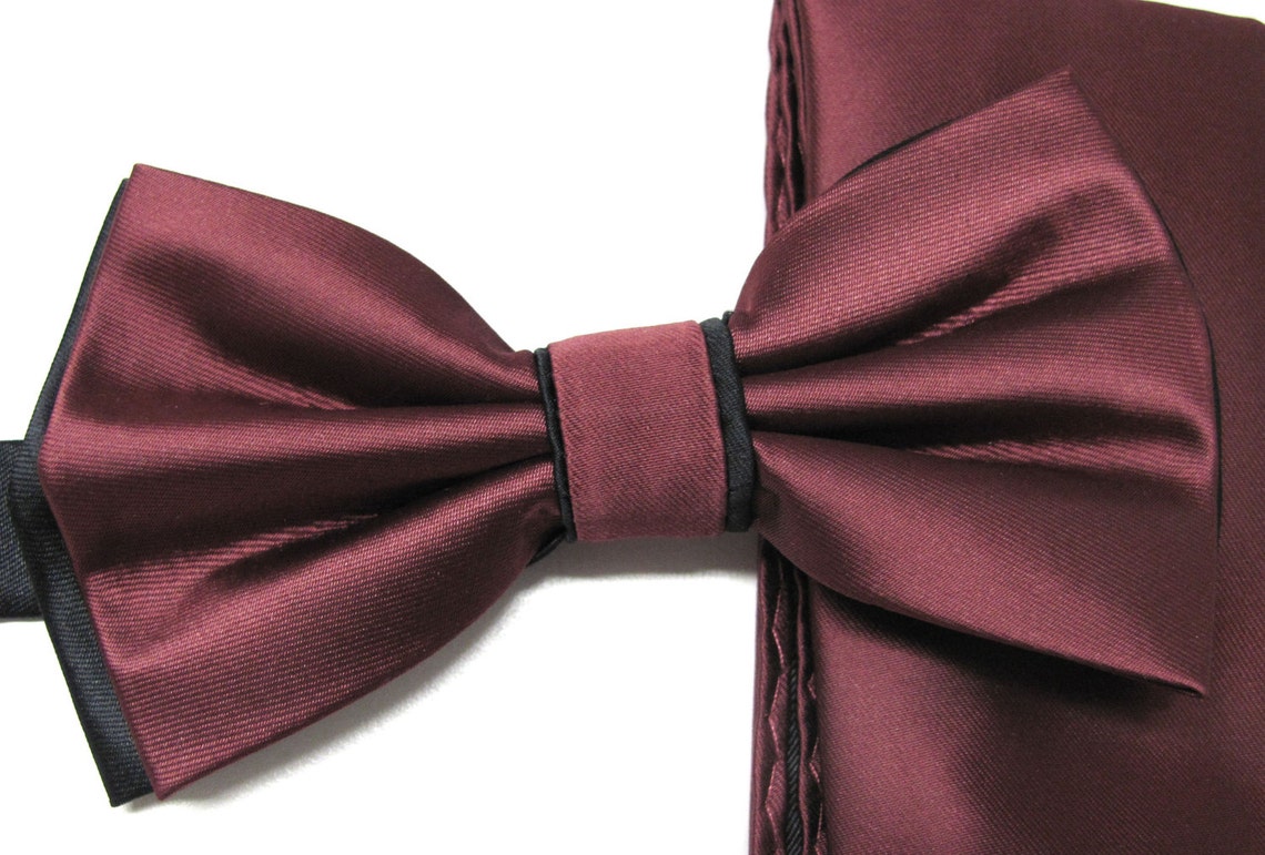 mens burgundy bow tie