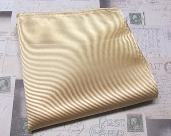 Pocket Square Tan Gold Striped Hanky Handkerchief