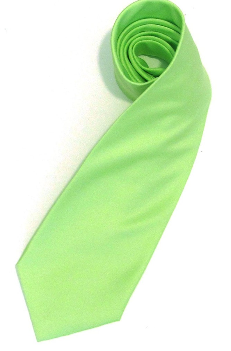 Green Mens Necktie Tie With Pocket Square Spring Green Silk Etsy