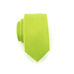 Mens Tie Lime Green Mens Skinny Necktie