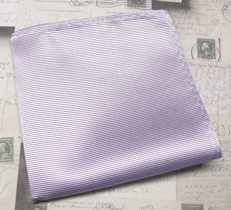 Pocket Square Lavender Purple Stripe Hanky image 1