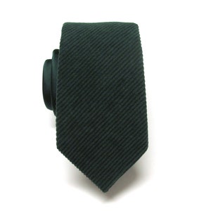 Corduroy Mens Ties Dark Forest Green Necktie With Matching Pocket Square Option