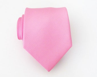 Mens Ties Pink Necktie - Pink Tonal Stripes Mens Tie