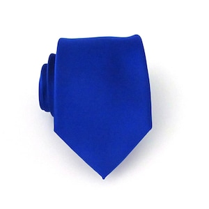 Mens Ties. Royal Blue Tie With Pocket Square Ultramarine Blue Silk Necktie With Matching Handkerchief Option