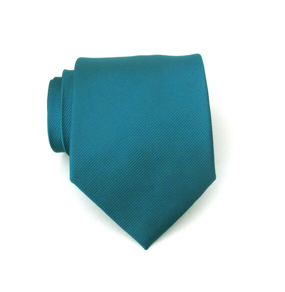 Necktie Teal Green Tonal Stripes Silk Tie With Matching Pocket | Etsy