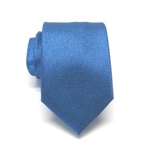Mens Ties. Necktie Lamé Royal Blue Metallic Tie with Matching Pocket Square Set