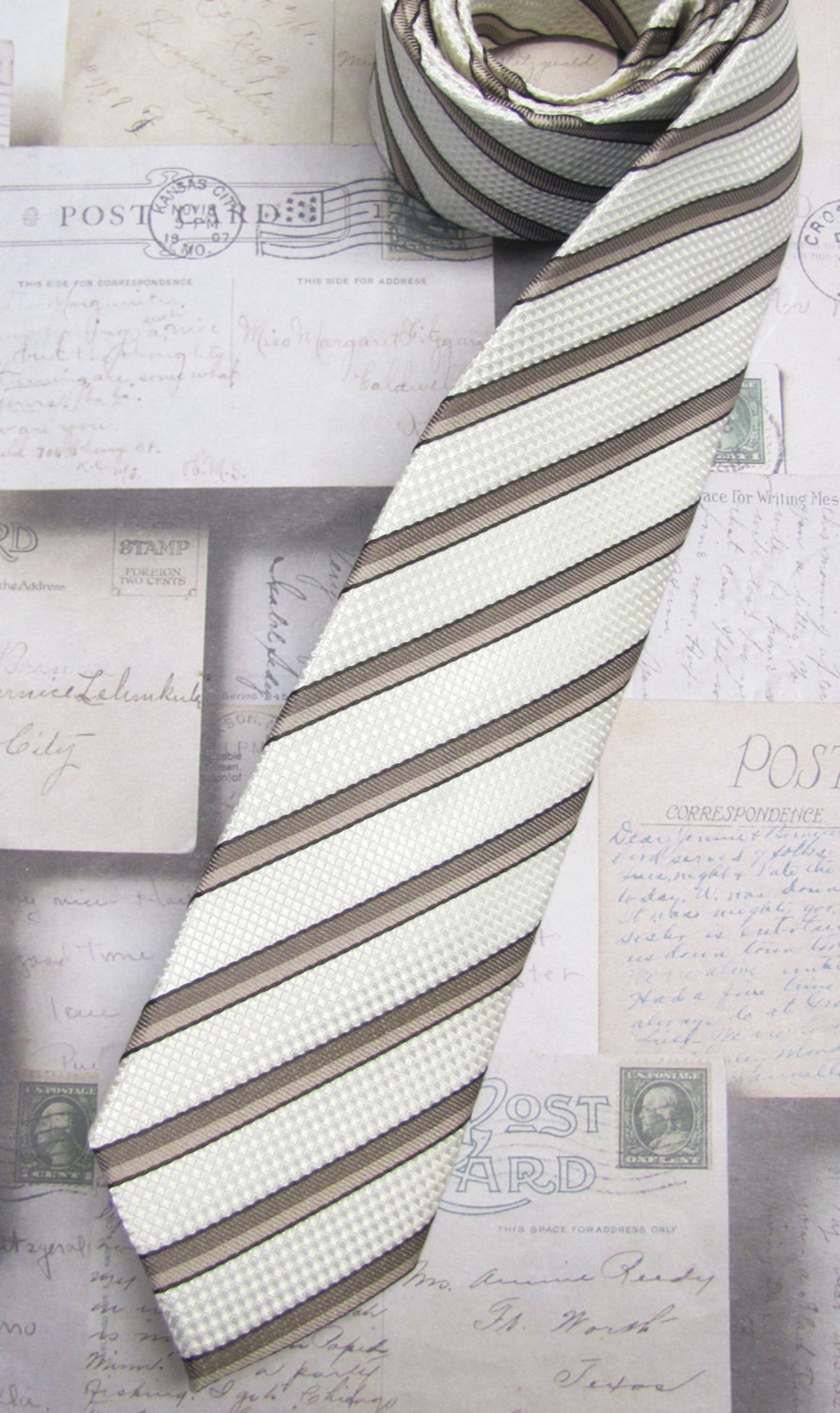 mens cream tie