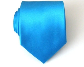 Blue Mens Ties With Matching Pocket Square Cornflower Blue Silk Necktie Handkerchief Option