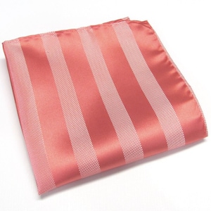 Pocket Square Coral Stripe Hanky Handkerchief