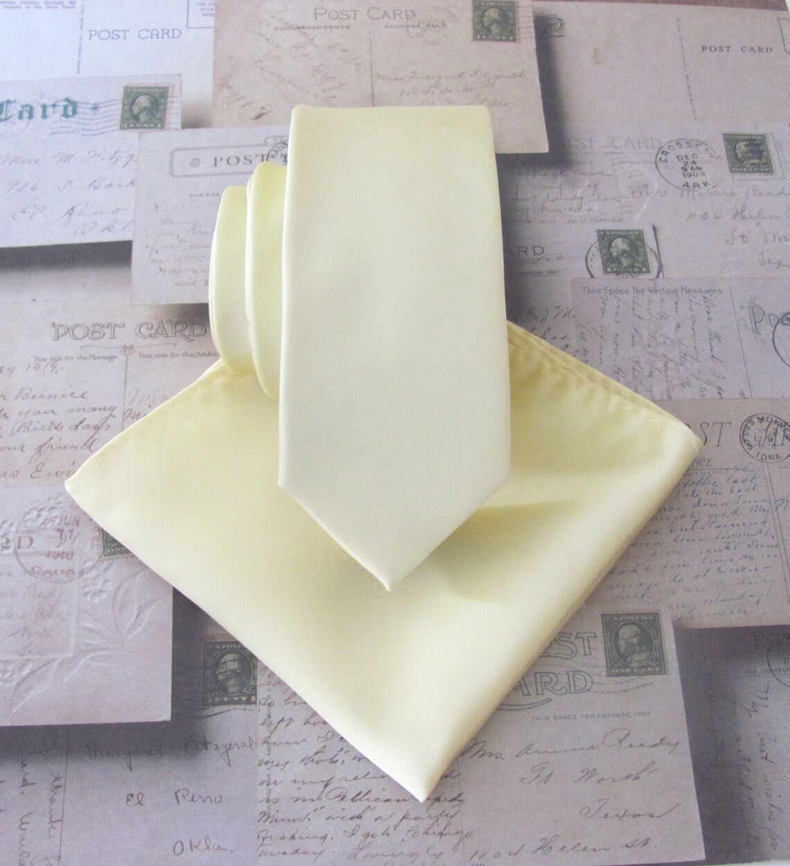 pastel yellow tie