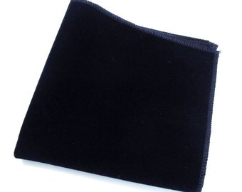 Pocket Square Dark Blue Velvet Hanky Hankerchief