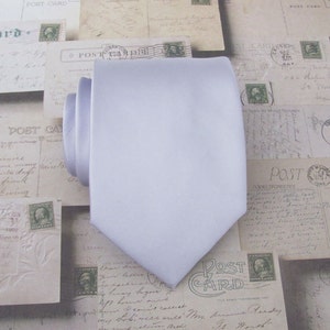 Necktie Pale Lavender Mens Tie With Matching Pocket Square Handkerchief Option image 1