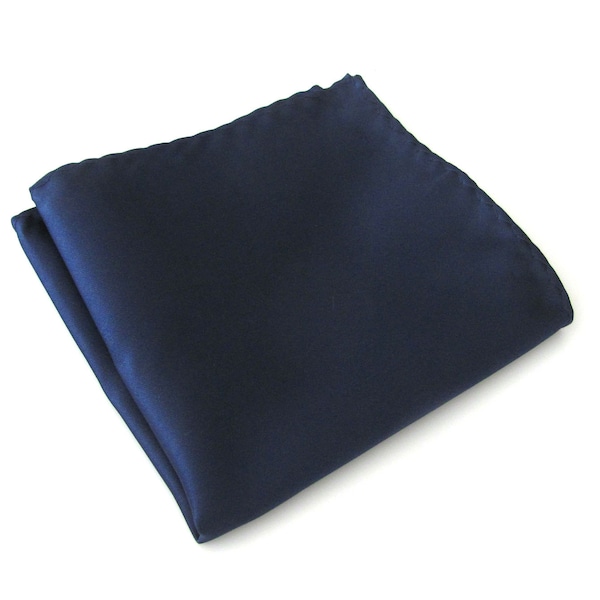 Pocket Square Solid Navy Blue Hanky Handkerchief