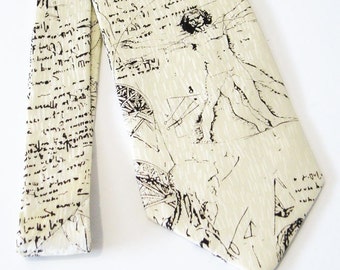 Men Necktie Da Vinci Vitruvian Man Silk Tie