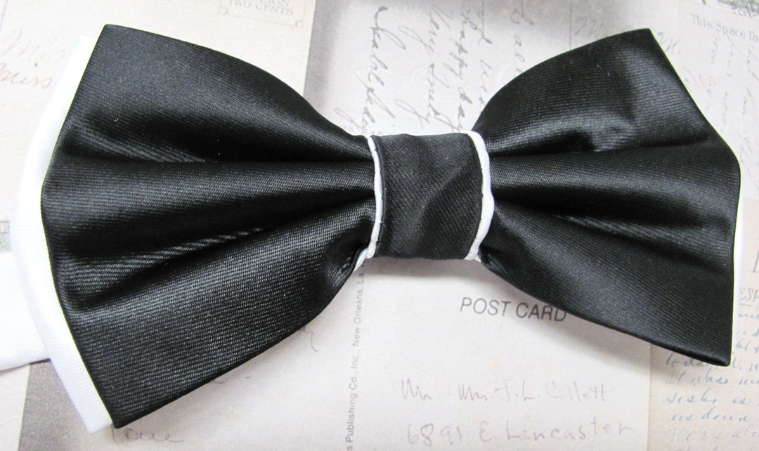 Mens Bow Ties. Black White Bow Tie. Wedding Bow Ties Black and - Etsy