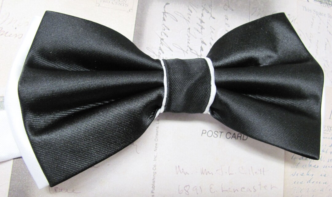 Mens Bow Ties. Black White Bow Tie. Wedding Bow Ties Black and Etsy