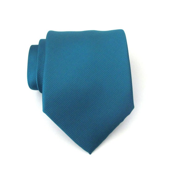 Mens Tie Teal Blue Tonal Stripes Silk Necktie Etsy
