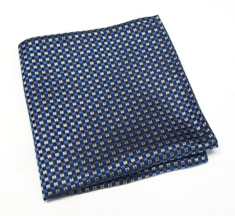 Mens Bow Tie Blue Gray Silver Neat Pattern Bowtie