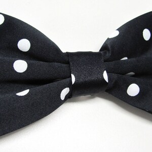 Mens Bow Ties. Black White Polka Dot Bow Tie With Matching - Etsy