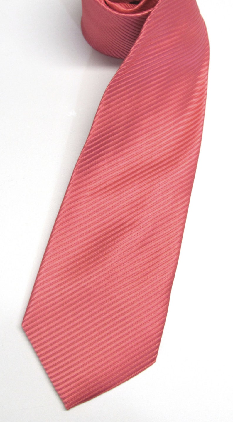 Coral Ties. Mens Tie. Coral Pink Stripes Necktie With Matching Etsy