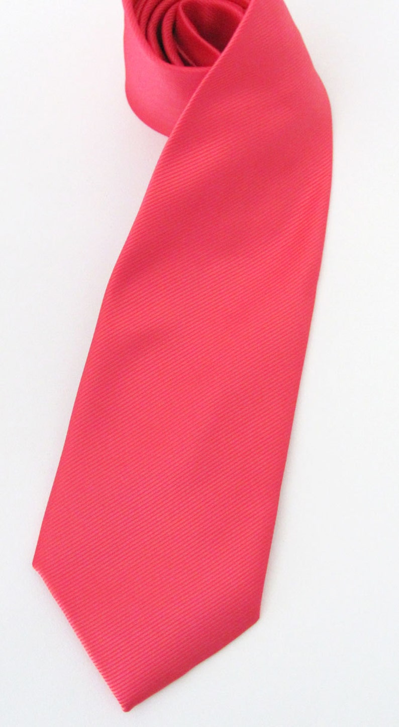 Mens Tie Coral Tonal Striped Silk Necktie With Matching Etsy