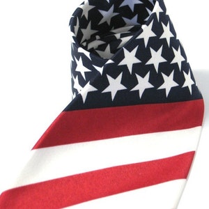 Mens Necktie Flag of the United States Tie Star Pattern