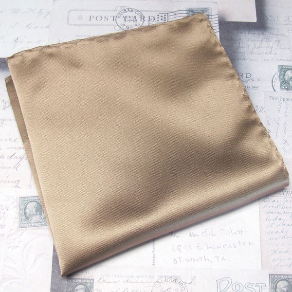 Taupe Brown Pocket Hanky Handkerchief