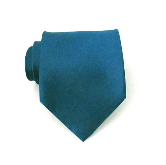 Teal Blue Mens Tie With Matching Pocket Square Teal Blue Etsy