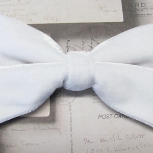 Mens Bowtie. Velvet White Bowtie