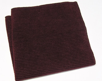 Pocket Square Burgundy Dark Red Corduroy Hanky Handkerchief