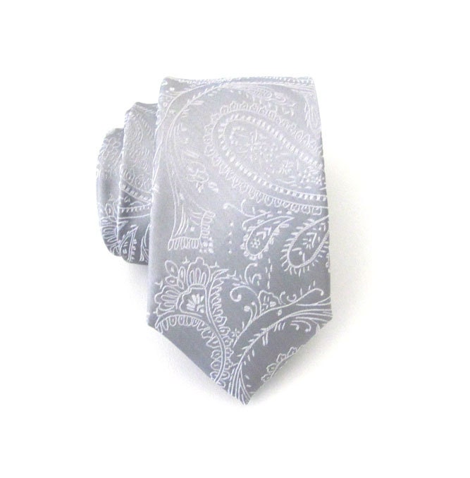 mens silver glitter tie