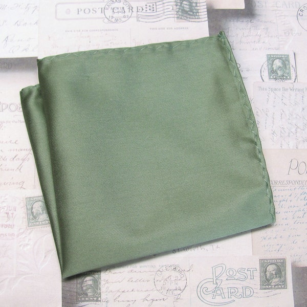 Pocket Square Dusty Sage Green Hanky Handkerchief