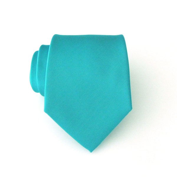 Turquoise Heren Stropdas Met Bijpassende Pochet Set Levendige Turquoise Franse Groene Stropdas Met Zakdoek Optie