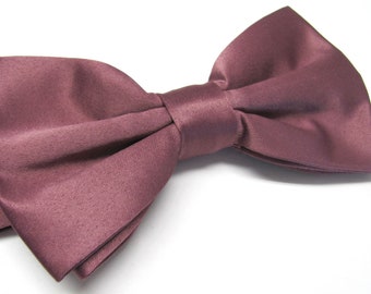 Mens Bowtie. Dusty Rusy Rose Pink Bowties. Rosewood Chianti Bow tie With Matching Pocket Square Option