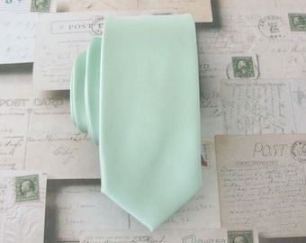 Dusty Mint Tie With Matching Pocket Square Set JCrew Inspired Dusty Shale Green Pastel Green Dusty Green Skinny Tie Handkerchief Option